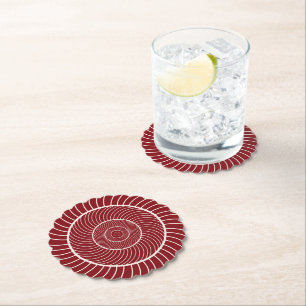 Burgundy röd kräm spiral snigel fibonacci-sekvens underlägg papper