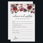 Burgundy Röd ros Blommigt Adapter och Önskemål Car<br><div class="desc">Ett vackert burgundött och  rosa ros blommigt gräns toppar detta råd och Önskemål-kort.</div>