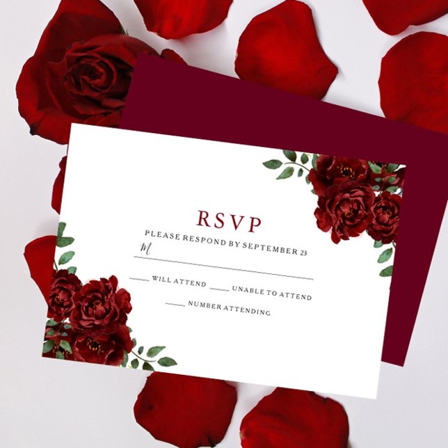 Burgundy Röd ros Romantic Tillfällen OSA Kort (Skapare uppladdad)