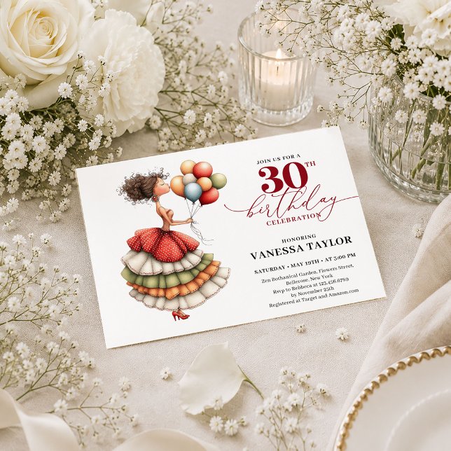 Burgundy Rolig Kvinna 30-årsdag Marsala Script  Inbjudningar (Burgundy Funny Woman 30th Birthday Marsala Script Invite

)