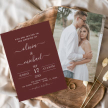 Burgundy Romantic Bröllop med Photo