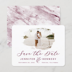 Burgundy Romantic Brushed Ram med Photo Spara Datumet
