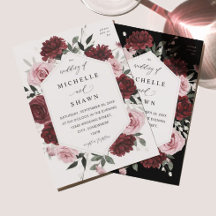 Burgundy & Rosa 6 Blommigt Bröllop