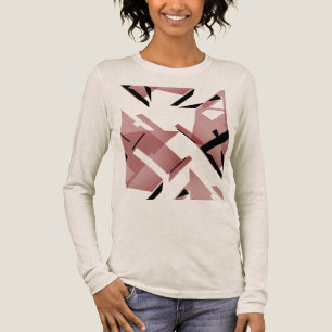 Burgundy Rosa Black Shapes Abstrakt MCM-inspirerad T Shirt