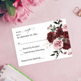Burgundy & Rosa Blommigt 6 om OSA av måltider