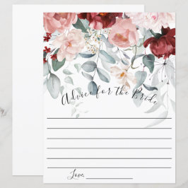 Burgundy Rosa Blommigt Advice for Bride