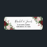 Burgundy & Rosa Blommigt Bröllop Returadress Returadress Etikett<br><div class="desc">Den här bröllop-designen har söt målad, vattenfärgad blomning i djup röd burgundi och skuggor av rosa, accentuerad med grönt löv. Klicka på anpassningsknappen om du vill ha mer flexibilitet när du ändrar texten eller flyttor grafiken! Det finns både variationer i denna design och samordnade produkter i vår butik, zazzle.com/doodlelulu*. Kontakta...</div>
