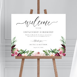 Burgundy  Rosa Blommigt-Ceremonisk signatur som in Poster