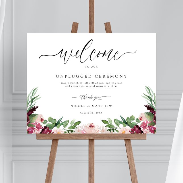 Burgundy  Rosa Blommigt-Ceremonisk signatur som in Poster (Skapare uppladdad)