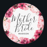 Burgundy & Rosa Blommigt Utandning Budens mamma Magnet<br><div class="desc">Chic Burgundy Grönt &  Rosa Watercolor Blommigt Wandeand Monogram Summer eller Vår blommor med Watercolor greenery,  Modern och Script typsnitt och Bröllop elegant design. Trendig och Chic Bröllop Budens mamma,  magnet! ~ Kolla min butik för att se hela bröllop-svit för den här designen!</div>