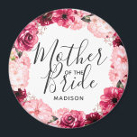 Burgundy & Rosa Blommigt Utandning Budens mamma Magnet<br><div class="desc">Chic Burgundy Grönt &  Rosa Watercolor Blommigt Wandeand Monogram Summer eller Vår blommor med Watercolor greenery,  Modern och Script typsnitt och Bröllop elegant design. Trendig och Chic Bröllop Budens mamma,  magnet! ~ Kolla min butik för att se hela bröllop-svit för den här designen!</div>