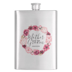 Burgundy & Rosa Blommigt Utandning Mor i Groom Fickplunta