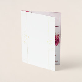 Burgundy Rosa Elegant Bröllop Folierat Kort