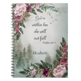 Burgundy Rosa Flower Forest Psalm Prayer Journal Anteckningsbok