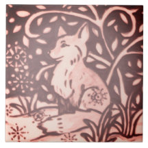 Burgundy Rosa Fox Blommigt Foliage Woodland Decor