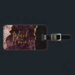 Burgundy Rosa Gold Foil Agate Marble Maid of honor Bagagebricka<br><div class="desc">Burgundy  Rosa Watercolor & Gold Foil Watercolor Agate Gilded Geode Design,  med Modern och Script typsnitt. Trendig och Chic Bröllop Maid of honor bagagetapp! ~ Kolla min butik för att se hela bröllop-svit för den här designen!</div>