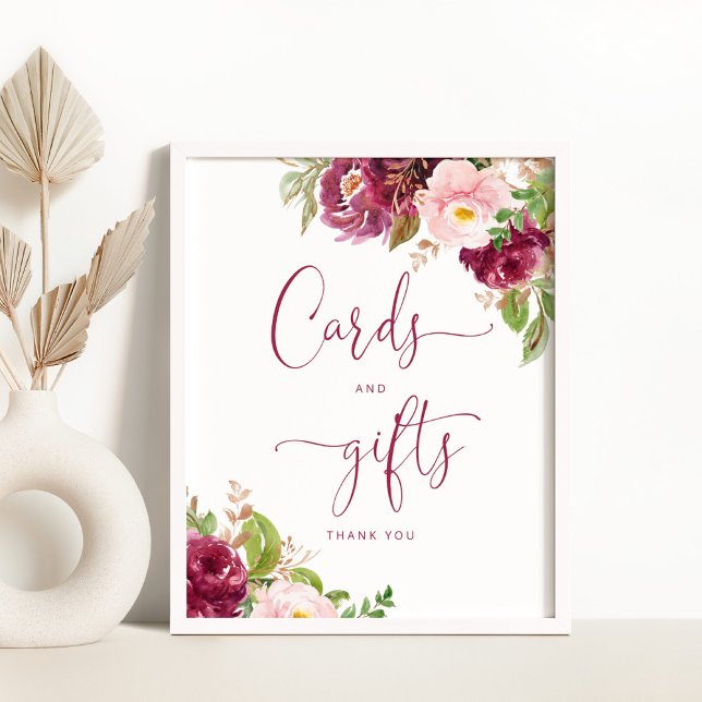 Burgundy  rosa guld-folie och gåvor poster (Skapare uppladdad)