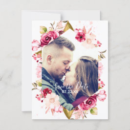 Burgundy & Rosa Hexagon Spara datumfoto Spara Datumet