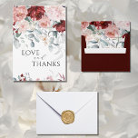 Burgundy Rosa Kärlek & Tack Bröllop<br><div class="desc">"Kärlek och tack". Vackerlig modern elegant är full av rosa och blommor. Det här "Tack"-kortet är elegant och romantik och är en säsongsdesign. Förutom sofistikering. En enkel typografi och chic läggs också till för att avsluta detta kort I en annan än vacker presentation för att tacka alla inbjudna gäster. Vackert!...</div>