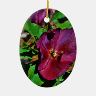 Burgundy Rosa Lenten Ro Julgransprydnad Keramik