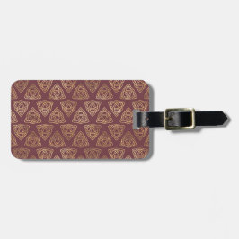 BURGUNDY ROSA MED RADER AV GLDEN CELTIC KNOT BAGAGEBRICKA