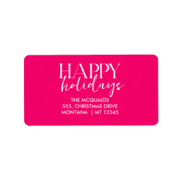 Burgundy Rosa Modern geometrisk jul Adressetikett