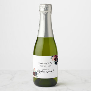 Burgundy Rosa Navy Blommigt Bridesmaid Frieri