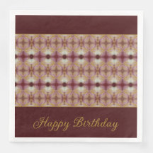 Burgundy Rosa och Guld Mönster Finare