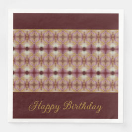 Burgundy Rosa och Guld Mönster Finare Pappersservett