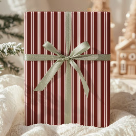 Burgundy Rosa Stripe Presentpapper