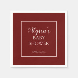 Burgundy  Rosa Traditional Baby Shower Pappersservett