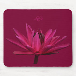 Burgundy Rosa Vatten Lily Mouse Pad Monogram Musmatta
