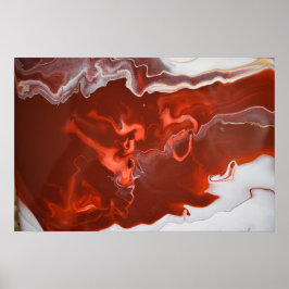 Burgundy Rust Mörk Red Marble Acrylic Art Abstrakt Poster