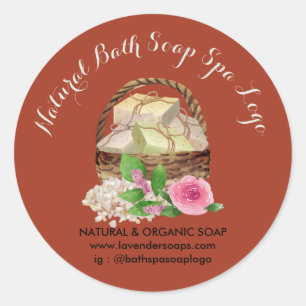 Burgundy Rustic Bath Lavender Spa Soap Runt Klistermärke