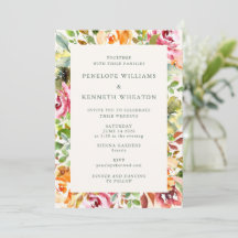 Burgundy Rustic Botanical Watercolor Bröllop