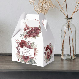 Burgundy Rustic Red Blommigt Watercolor Fall Weddi Presentaskar