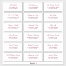 Burgundy Script 18 Guest-Adressetiketter