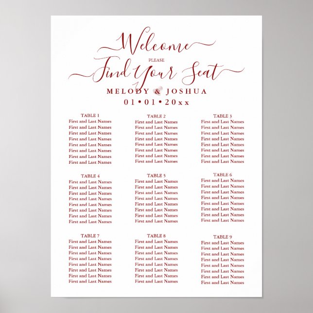 BURGUNDY SEATCHART|DIY FÄRG POSTER (Framsidan)