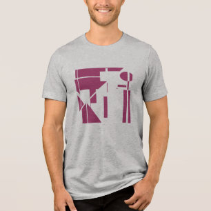 Burgundy Shapes Geometric Abstrakt Art MCM-utseend T Shirt
