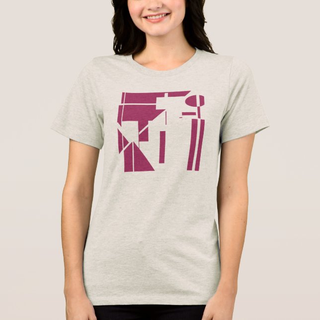 Burgundy Shapes Geometric Abstrakt Art MCM-utseend T Shirt (Framsida)
