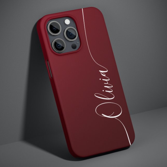 Burgundy Shimmer Elegant Kalligrafi Skript Namn (Skapare uppladdad)