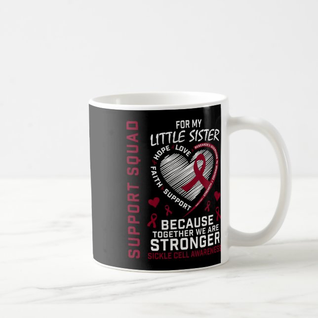 Burgundy Sickle Cell Awareness Items Little Sister Kaffemugg (Höger)