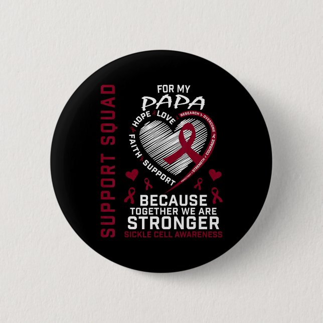 Burgundy Sickle Cell Awareness Items Pappa Support Knapp (Framsida)