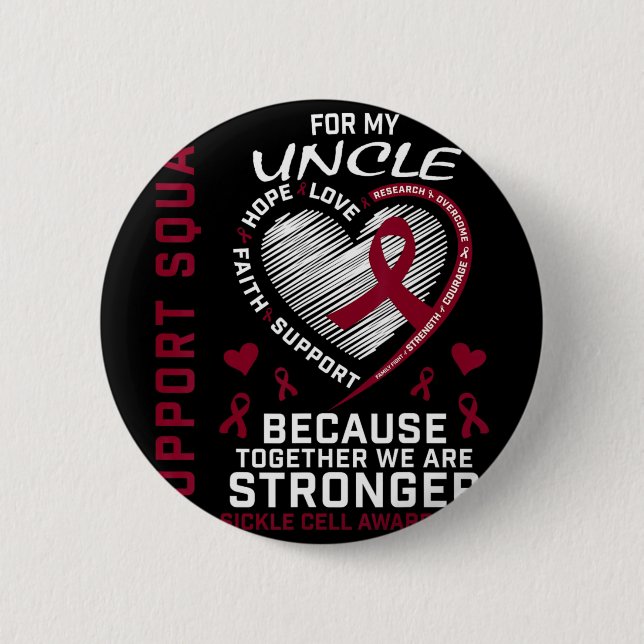 Burgundy Sickle Cell Awareness Items - stöd för fa Knapp (Framsida)