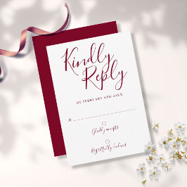 Burgundy Signature Modernt Skript OSA Kort