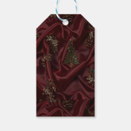 Burgundy Silk-Look Diamond  Presentetikett