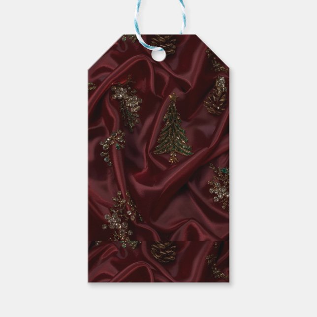 Burgundy Silk-Look Diamond  Presentetikett (Framsidan)