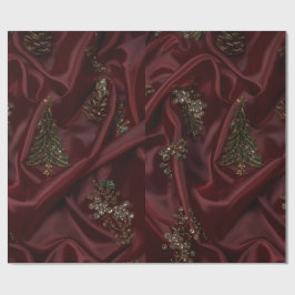 Burgundy Silk-Look Diamond  Presentpapper
