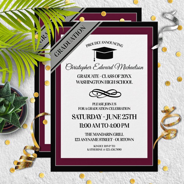 Burgundy|Silver Formellt Tillkännagivande för stud (Skapare uppladdad)