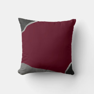 Burgundy Silver Grått-minimalistisk Abstrakt Kudde